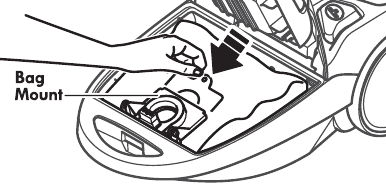 Dust bag changing - Step 3 - Rotate bag mount