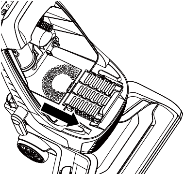 FOAM FILTER CLEANING - Step 1 - Remove a dust bag