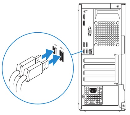 Connect the keyboard and mouse 
