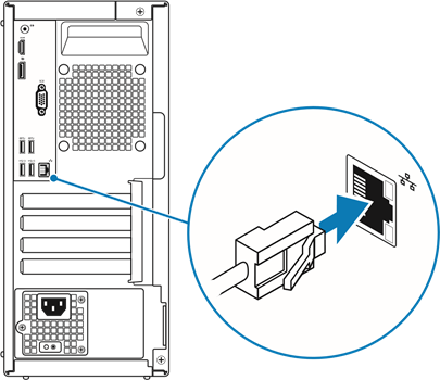 Connect the network cable — optional