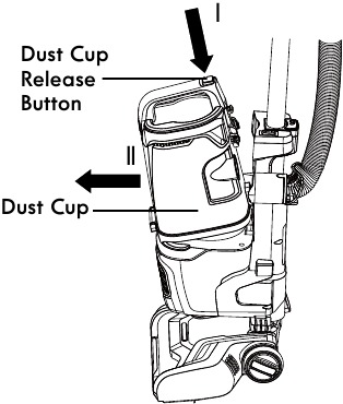 EMPTYING DUST CUP - Step 1