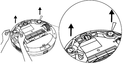 Cleaning and Replacing the Side Brushes - Step 1