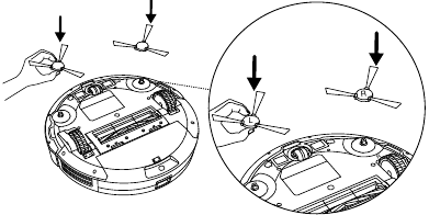 Cleaning and Replacing the Side Brushes - Step 2