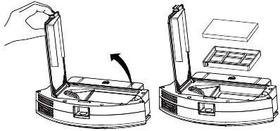 Emptying the Dust Bin and Cleaning Filters - Step 3