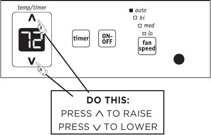 TO CHANGE TEMPERATURE SETTlNG - Step 1