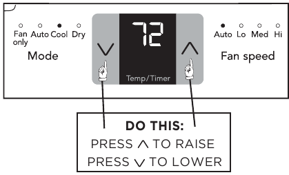 TO CHANGE TEMPERATURE SETTlNG - Step 1