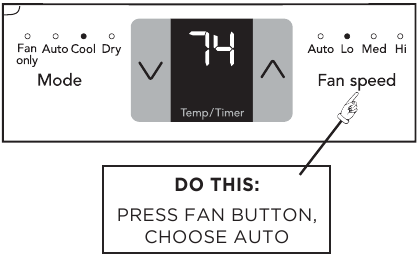 TO USE AUTO FAN FEATURE - Step 1