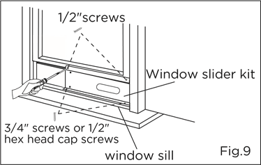 Installation in a double-hung sash window - Step 4