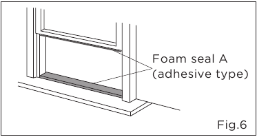 Installation in a double-hung sash window - Step 1