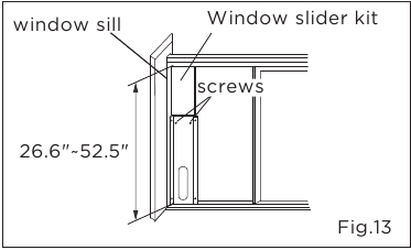 Installation in a sliding sash window - Step 2