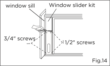 Installation in a sliding sash window - Step 3