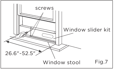 Installation in a double-hung sash window - Step 2