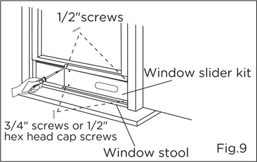 Installation in a double-hung sash window - Step 4