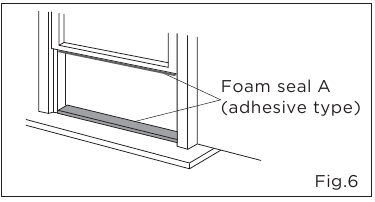 Installation in a double-hung sash window - Step 1