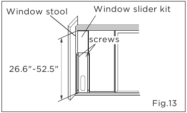 Installation in a sliding sash window - Step 2