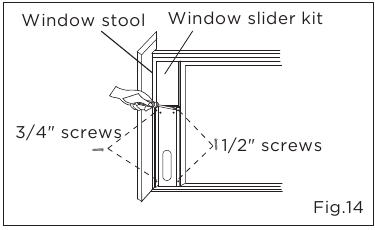 Installation in a sliding sash window - Step 3