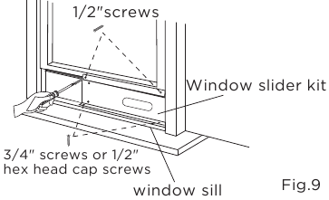 Installation in a double-hung sash window - Step 4