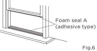 Installation in a double-hung sash window - Step 1