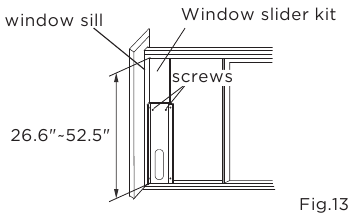 Installation in a sliding sash window - Step 2