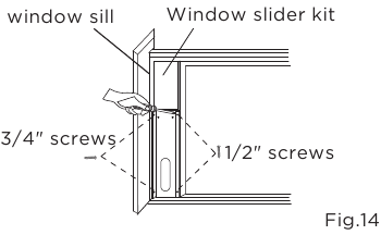 Installation in a sliding sash window - Step 3