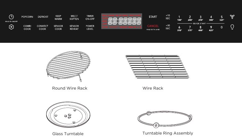NAMES OF OVEN PARTS AND ACCESSORIES