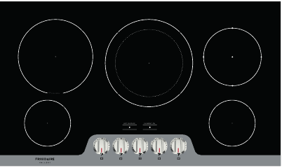 36 in. 5-zone Front-Control Cooktop