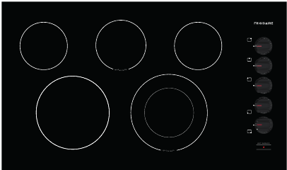 36 in. 5-zone Side-Control Cooktop