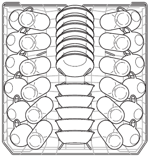 Loading the Upper Rack - 12 place settings pattern