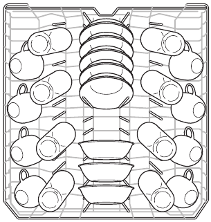 Loading the Upper Rack - 8 place settings pattern