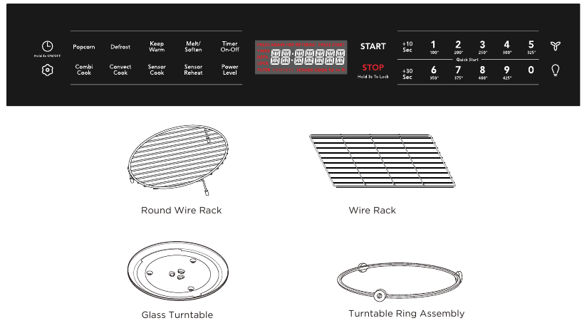 NAMES OF OVEN PARTS AND ACCESSORIES