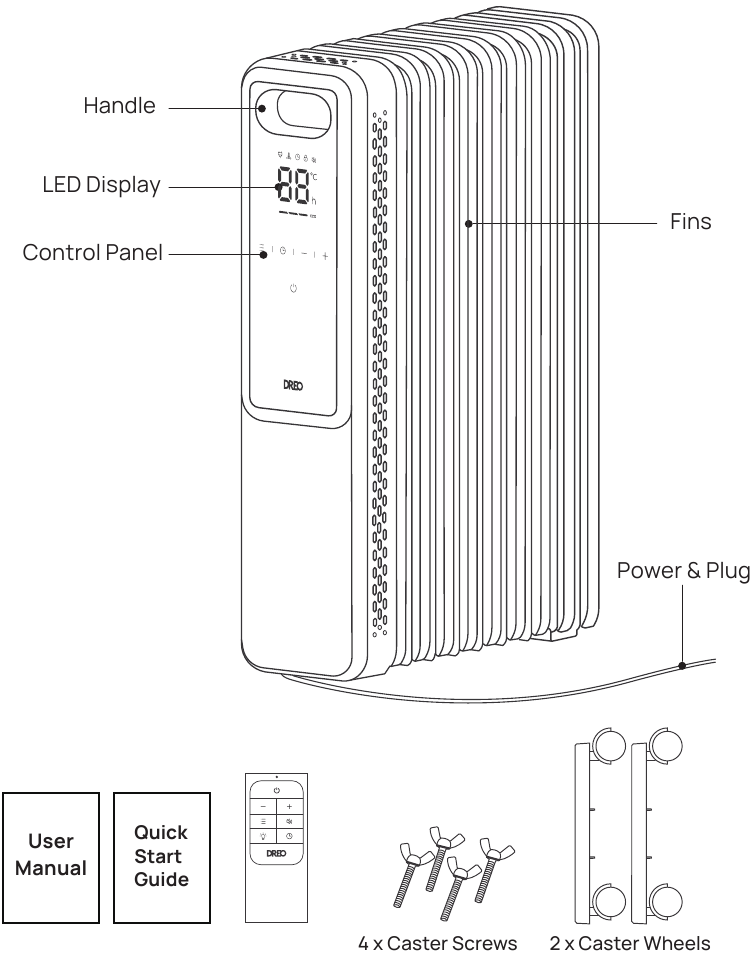 Dreo DR-HSH010 - Electric Oil Filled Radiant Heater Manual | ManualsLib