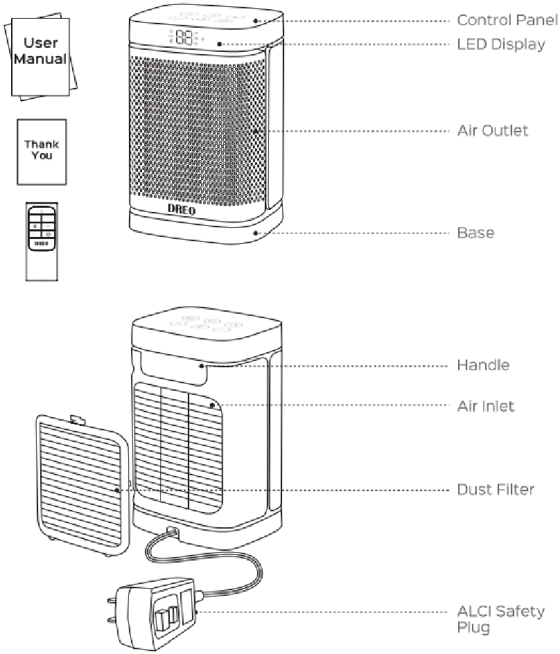 Dreo DR-HSHS004A - Electric Space Heater Manual | ManualsLib