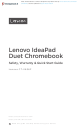 Lenovo IdeaPad Duet Chromebook Safety, Warranty & Quick Start Manual