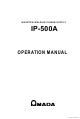 Amada IP-500A Operation Manual