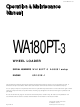 Komatsu WA180PT-3 Operation & Maintenance Manual