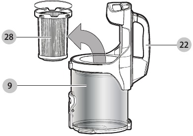 Cleaning the filters - Step 1