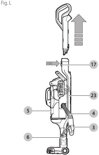 Removing and attaching lift away canister - Step 2