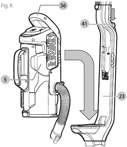 Removing and attaching lift away canister - Step 1