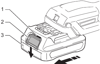 Installing or removing battery cartridge