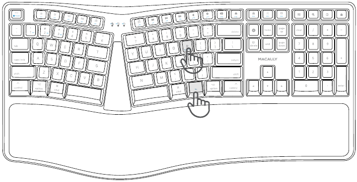 MACALLY BTERGOKEY - Ergonomic Rechargeable Bluetooth Keyboard With Palm ...