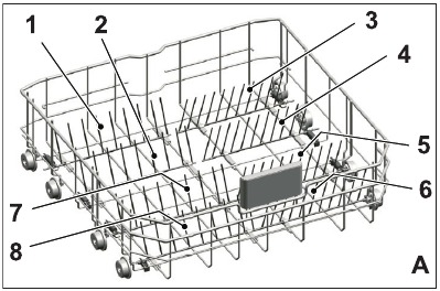 Collapsible lower basket tines