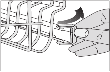 Height setting with empty basket - Step 1