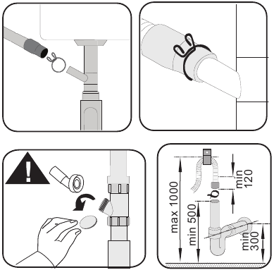 Installation - Connection to the drain