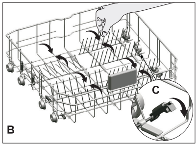 Preparation - Using Collapsible lower basket tines