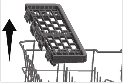 Removing an Upper basket multipurpose service rack