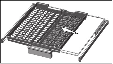 Using the Ceiling cutlery basket in upper position