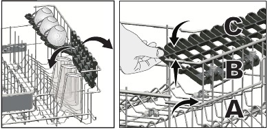 Using the Upper basket height adjustable rack