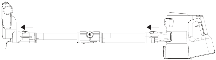 Detaching the brush and wand to remove blockages