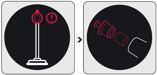 Warning screens - Filter cleaning warning