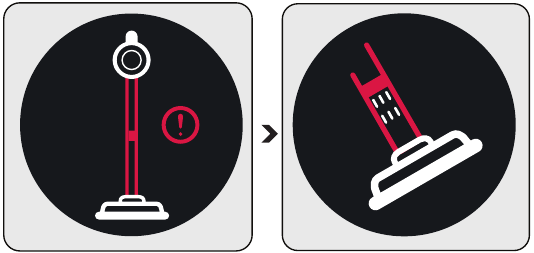 Warning screens - Vacuum duct blockage warning